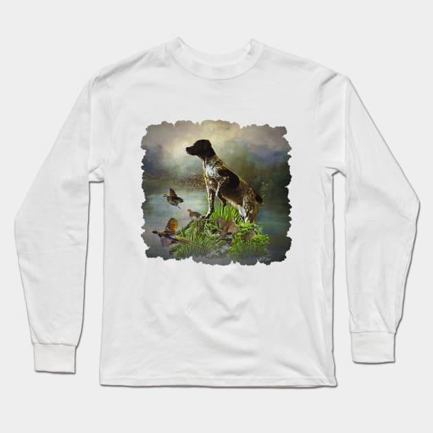 Brittany dog Long Sleeve T-Shirt by German Wirehaired Pointer 